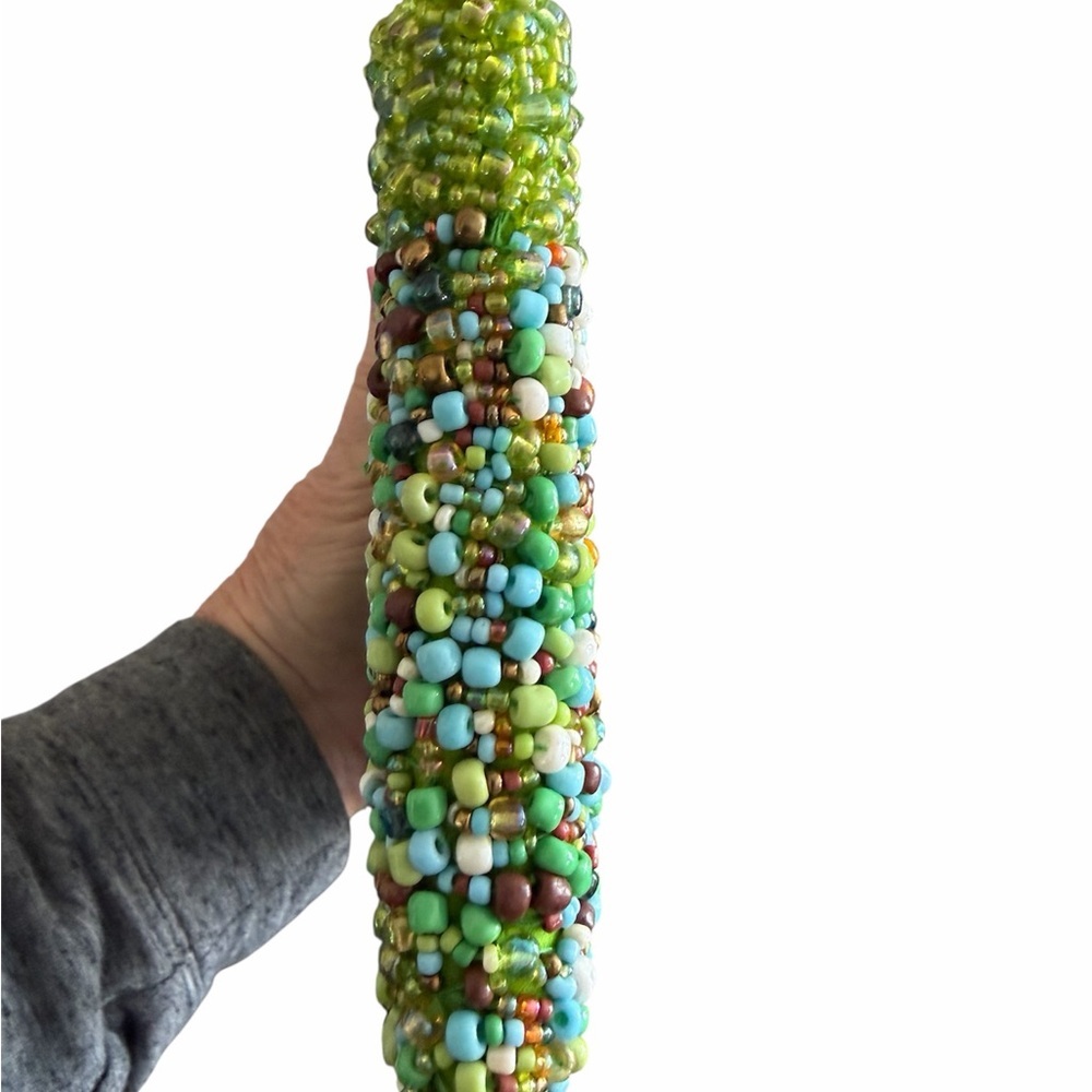 Vintage Seabead Beaded Green Wristlet/Clutch - Picture 7 of 7